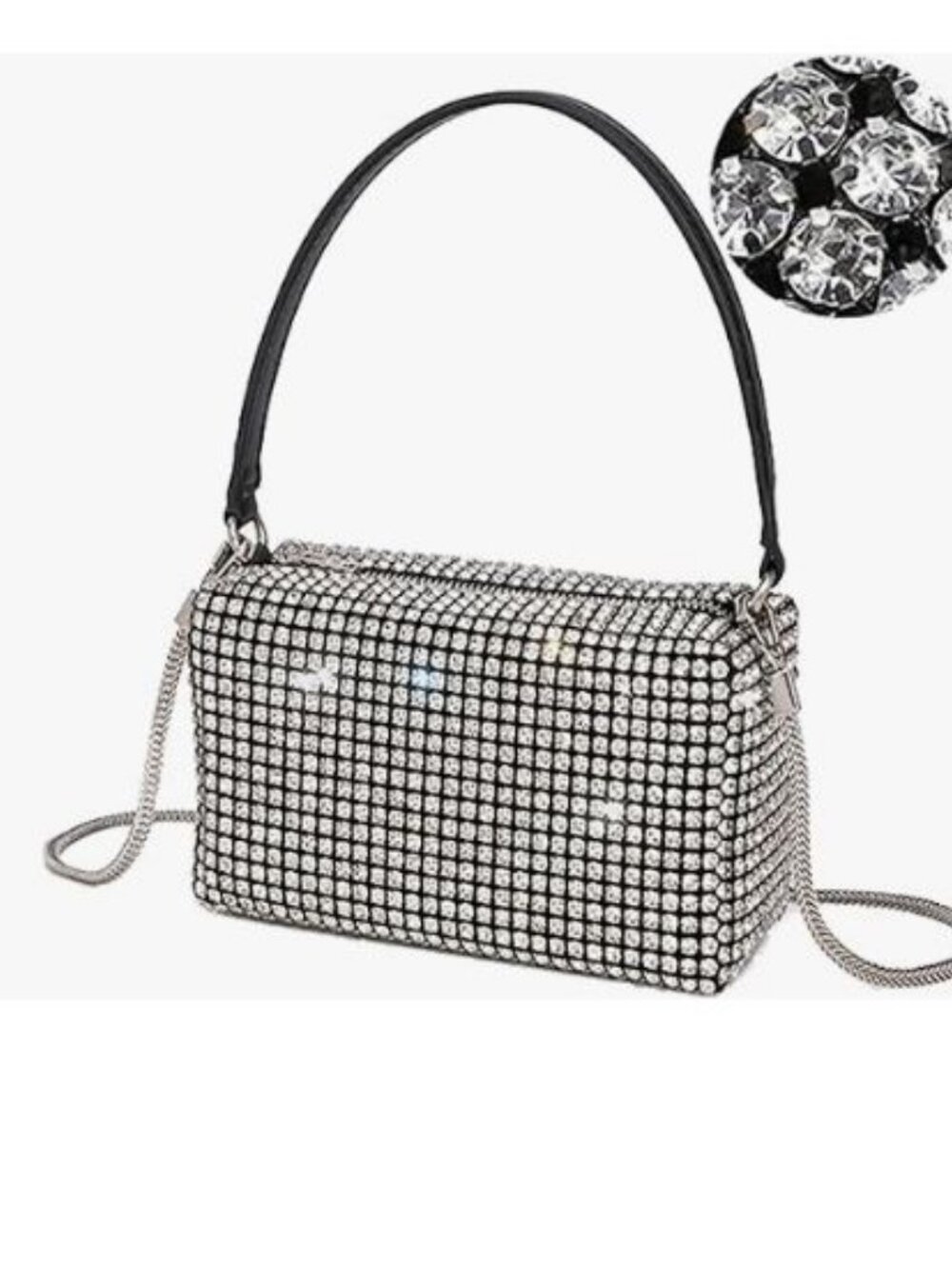 Rhinestone Evening Clutch Bag Sparkly Crystal Party Wedding Crossbody Purse